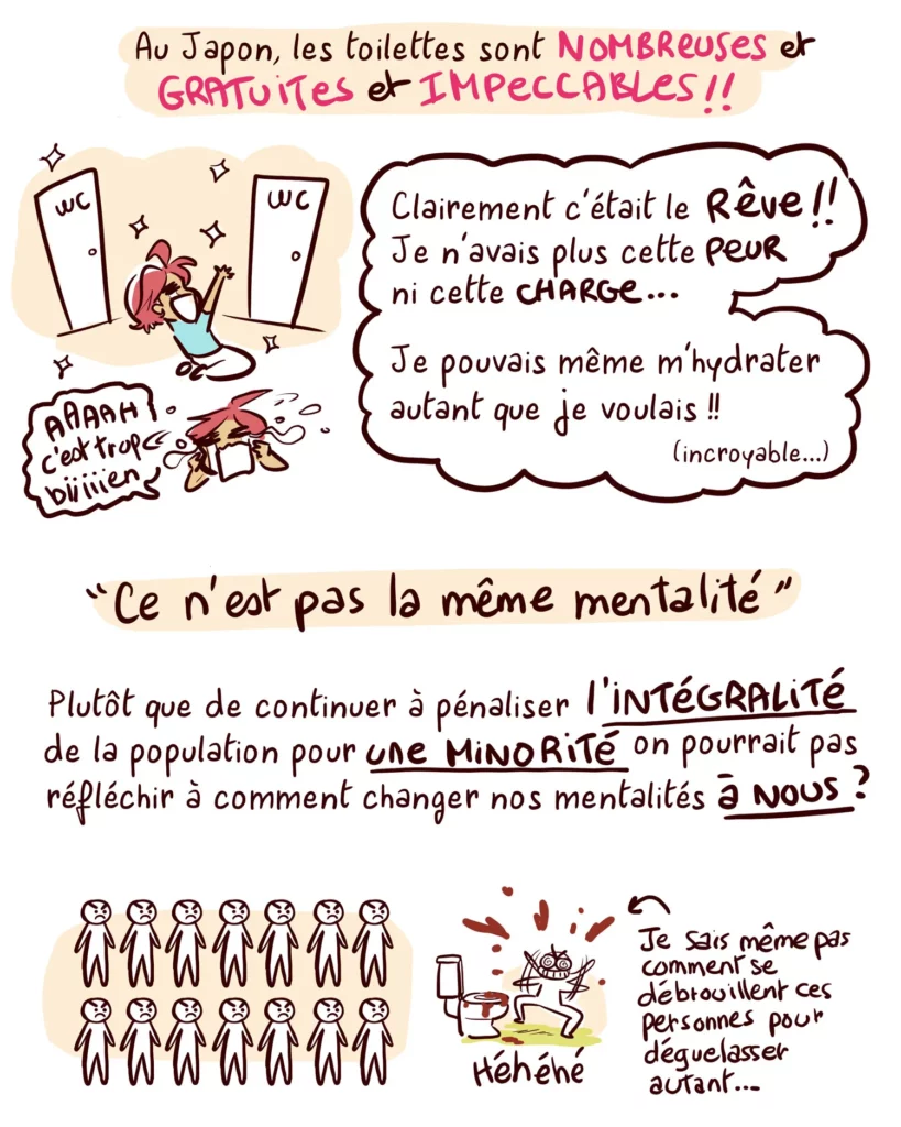 Toilettes gares de nante, yatuu cours . elle est choqué car ce n'est pas gratuit !