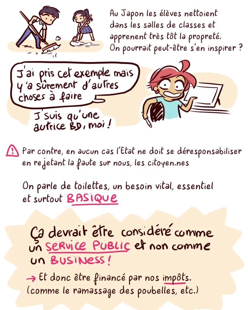 Toilettes gares de nante, yatuu cours . elle est choqué car ce n'est pas gratuit ! Elle parle du japon et d'éducaion.
