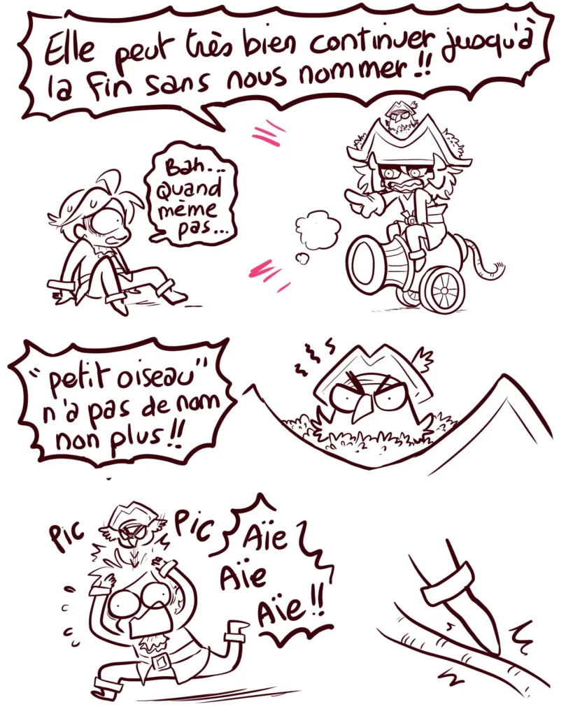 Un perroquet tape la tête de Yatuu.